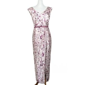 Marchesa Notte Floral Satin Gown Dress Sz 4 Formal Elegant Wedding Cottage Flaws